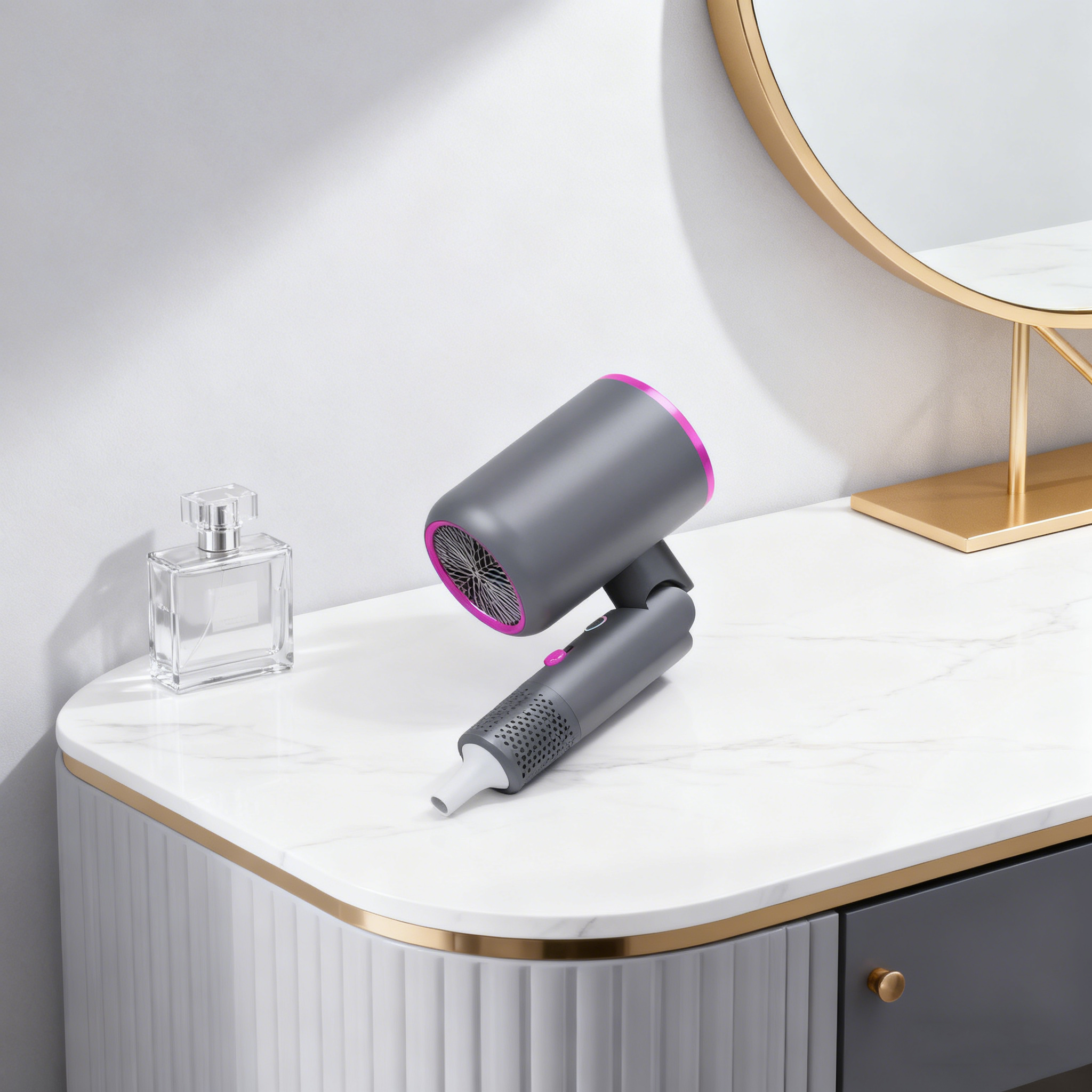 1200W Foldable Ionic Hair Dryer Blue Light
