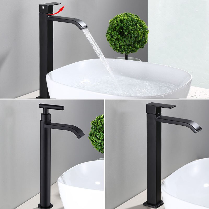 Matte Black Single-Handle Sink Faucet