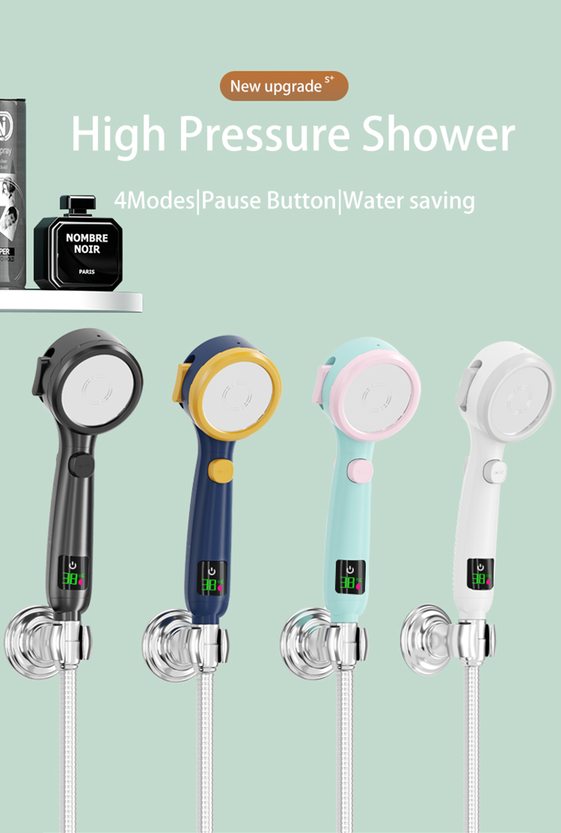 Shower Head with LED Temperature Display