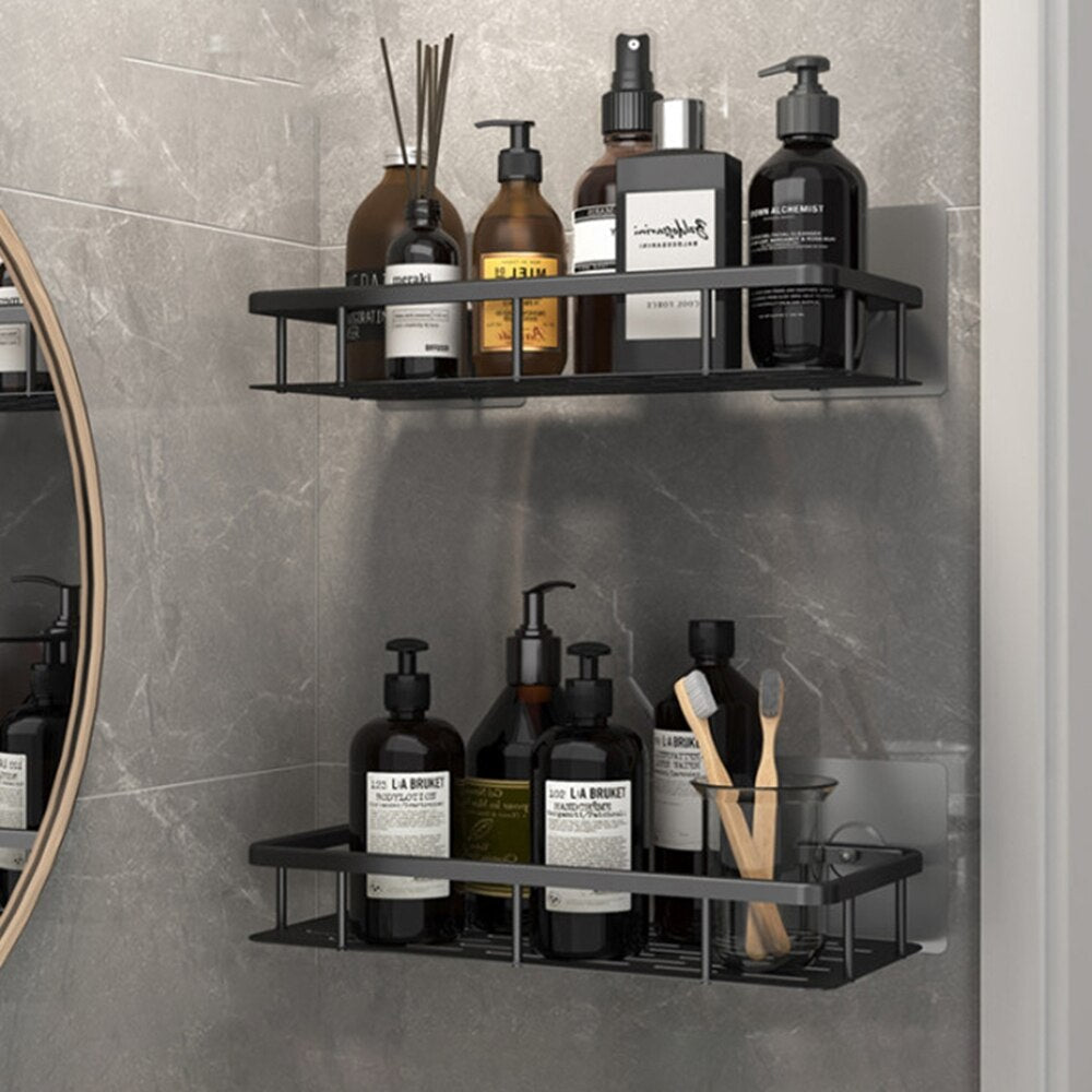 Metal Suction Cup Bathroom Shelf