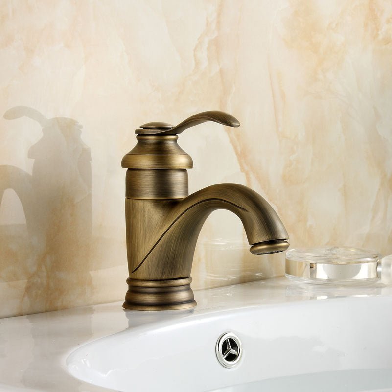 Antique Brass Bathroom Sink Mixer Tap