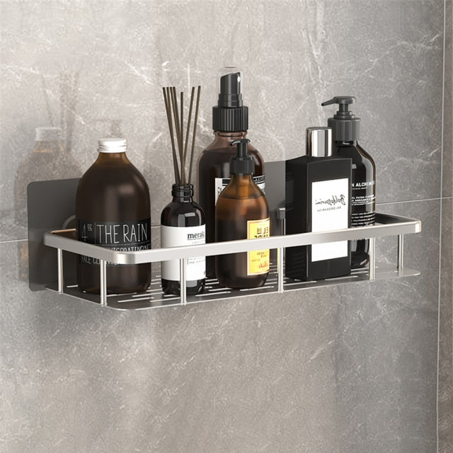 Metal Suction Cup Bathroom Shelf