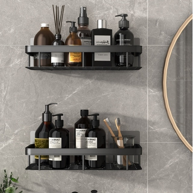 Metal Suction Cup Bathroom Shelf