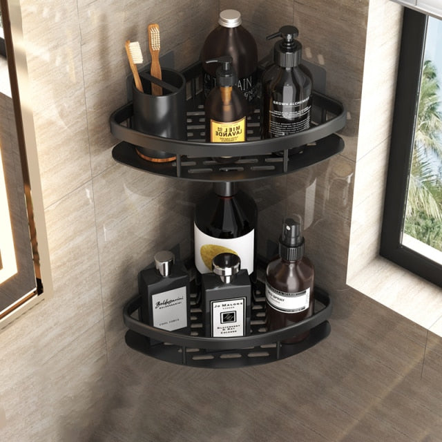 Metal Suction Cup Bathroom Shelf