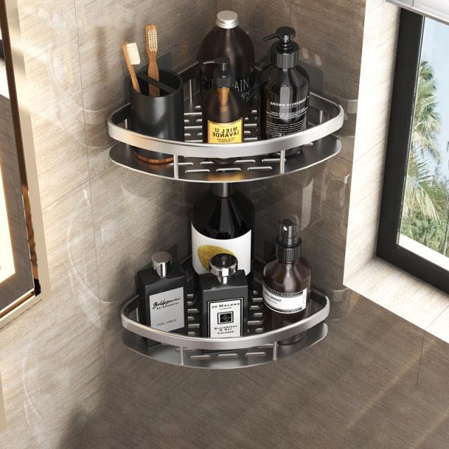 Metal Suction Cup Bathroom Shelf