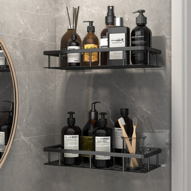 Metal Suction Cup Bathroom Shelf