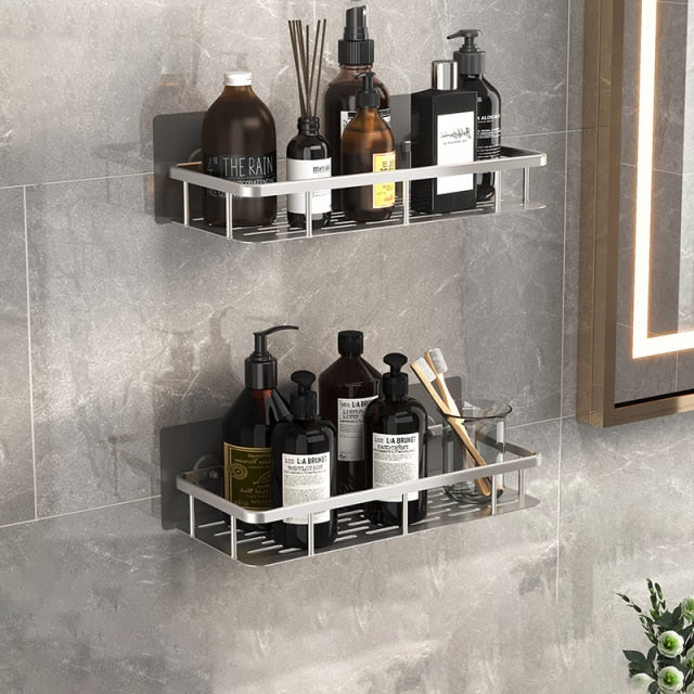 Metal Suction Cup Bathroom Shelf